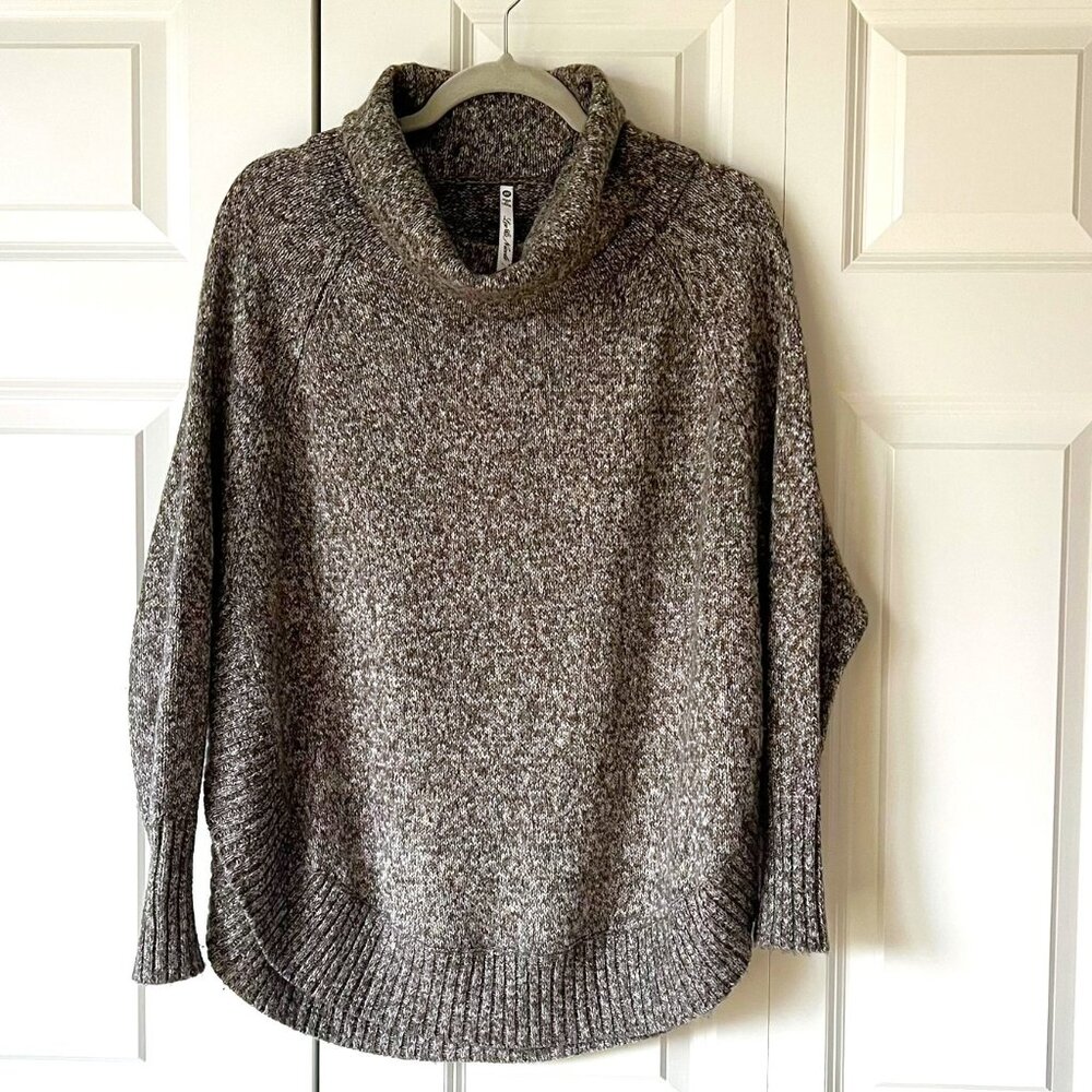 Leo & Nicole Zaryn Cotton Blend Poncho Pullover Sweater